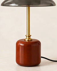Lampe de chevet champignon en verre noir