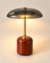 Lampe de chevet champignon en verre noir