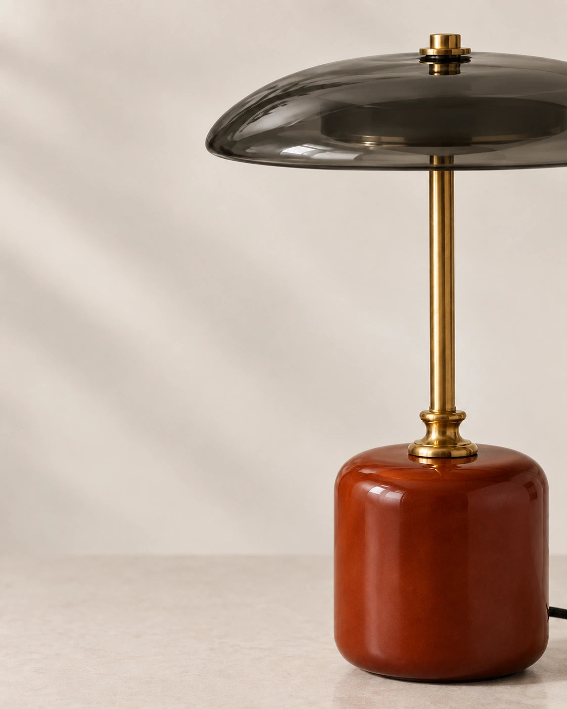 Lampe de chevet champignon en verre noir