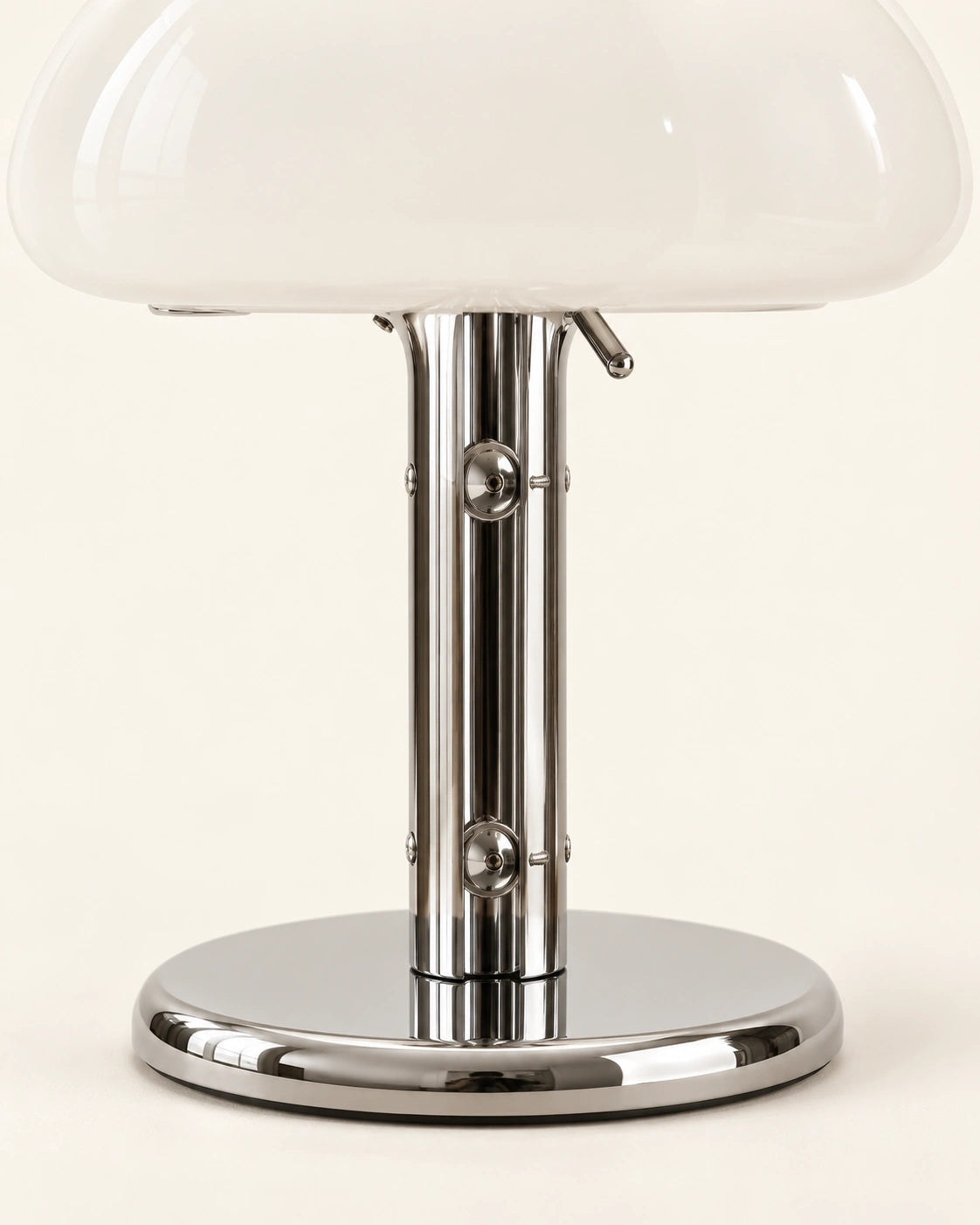 Lampe de chevet citrouille en verre blanc et en métal