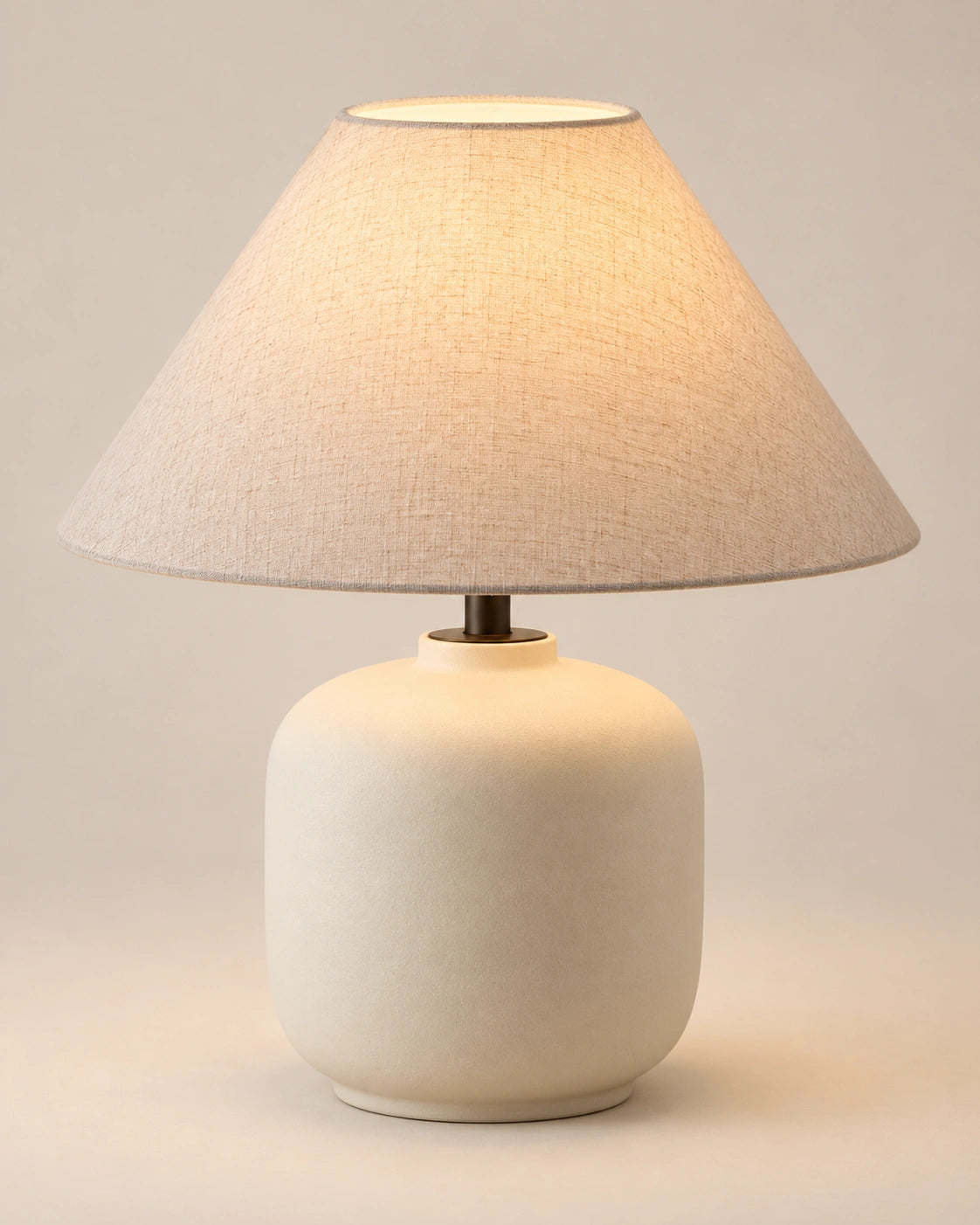 Lampe de chevet beige wadi sabi beige et abat jour beige