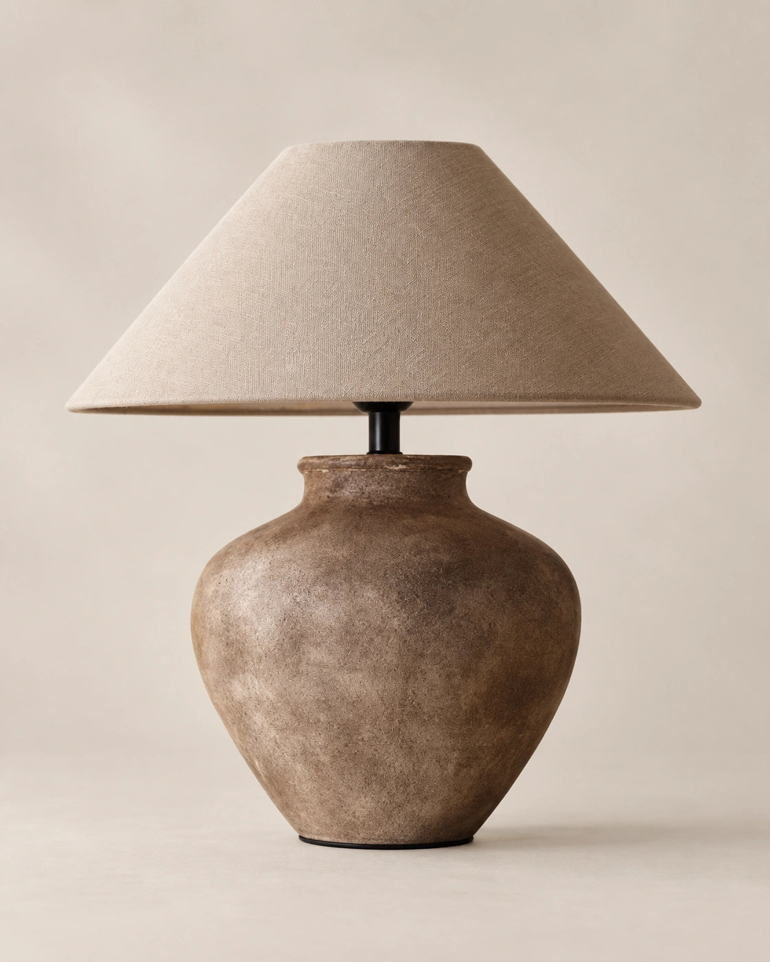 Lampe de chevet wadi sabi marron et abat jour beige