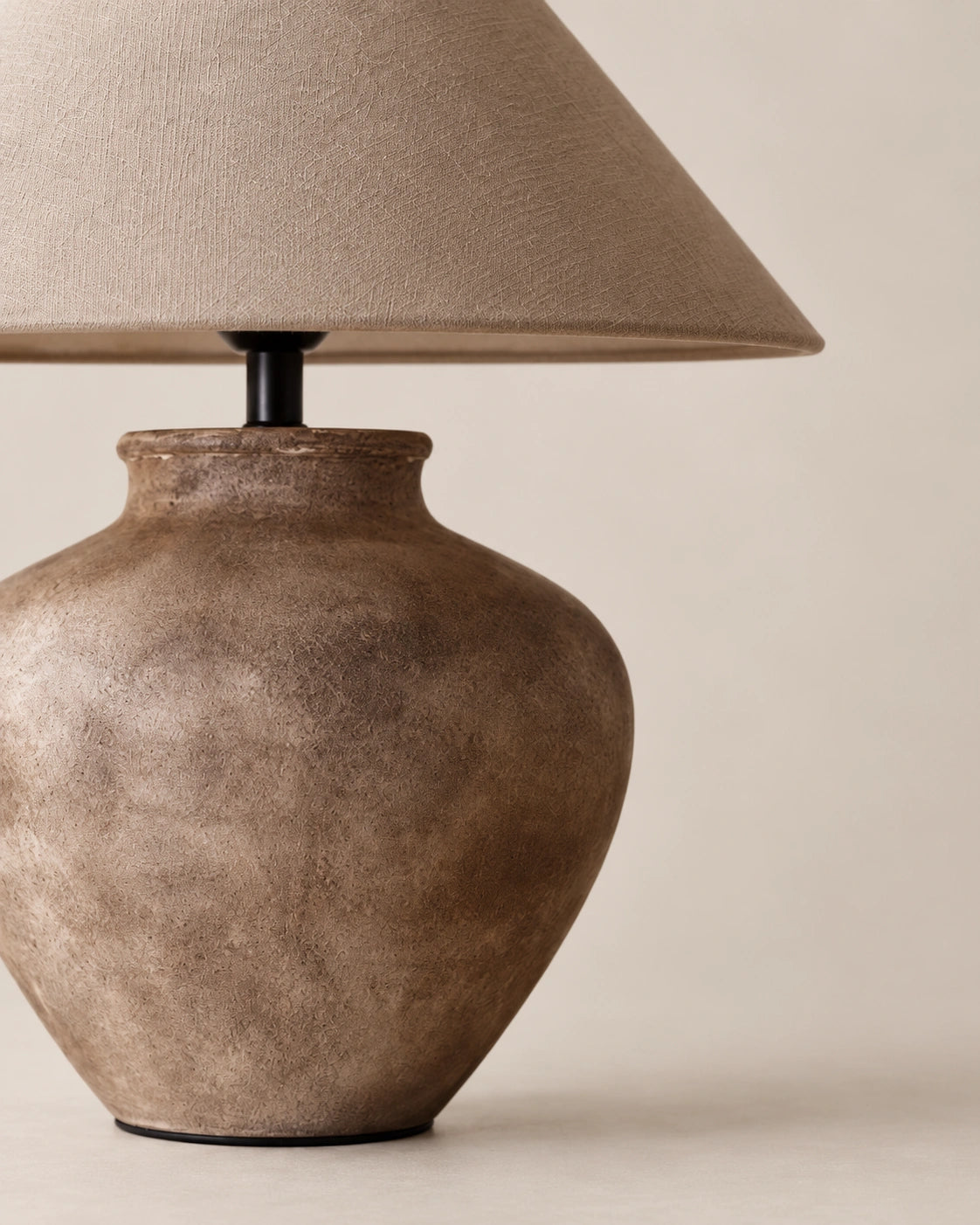 Lampe de chevet wadi sabi marron et abat jour beige
