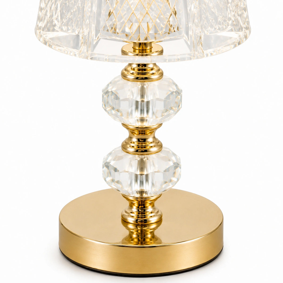 Lampe de chevet Cristal et pied Dorée