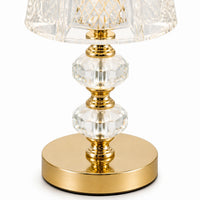 Lampe de chevet Cristal et pied Dorée