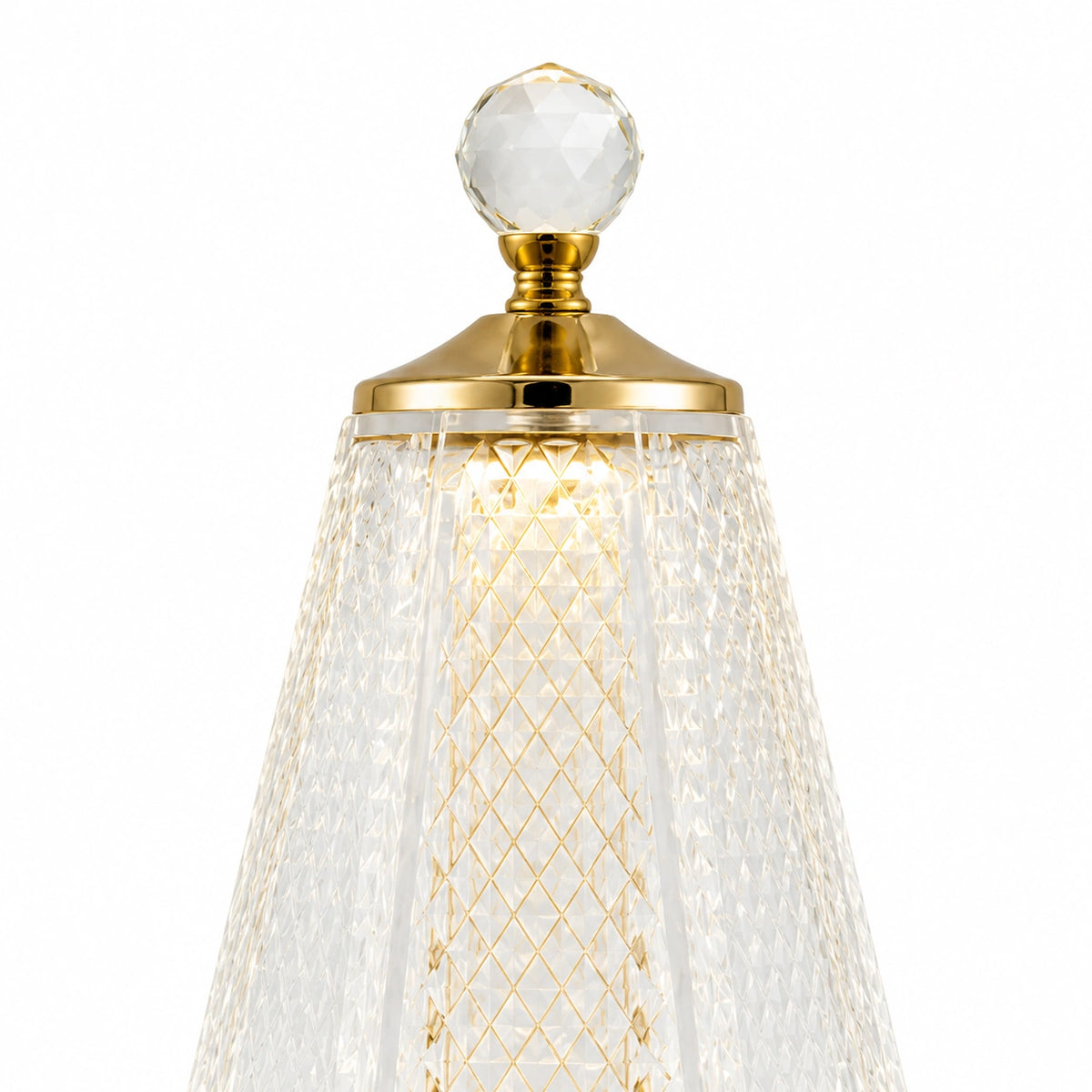 Lampe de chevet Cristal et pied Dorée