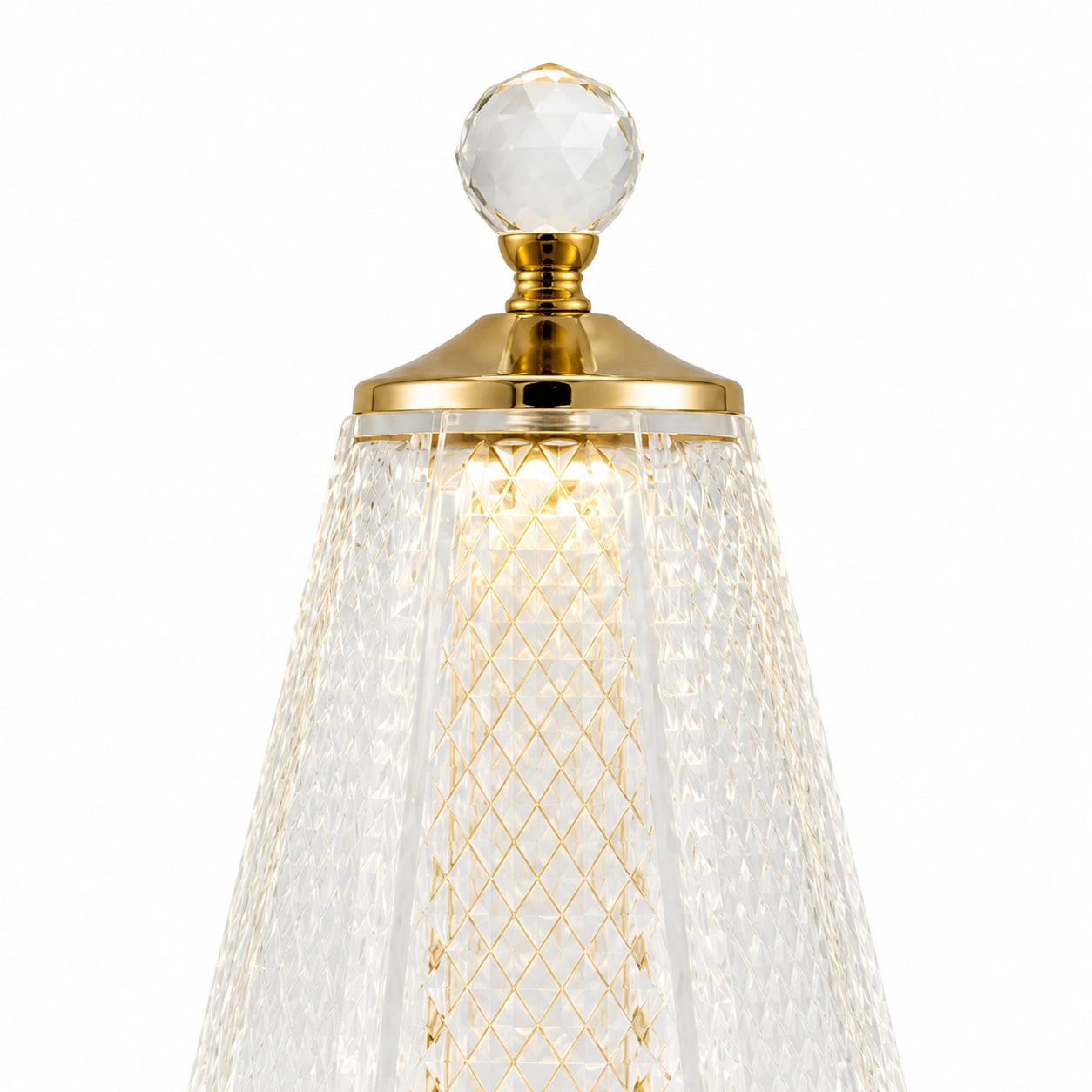 Lampe de chevet Cristal et pied Dorée