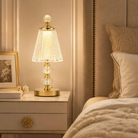 Lampe de chevet Cristal et pied Dorée