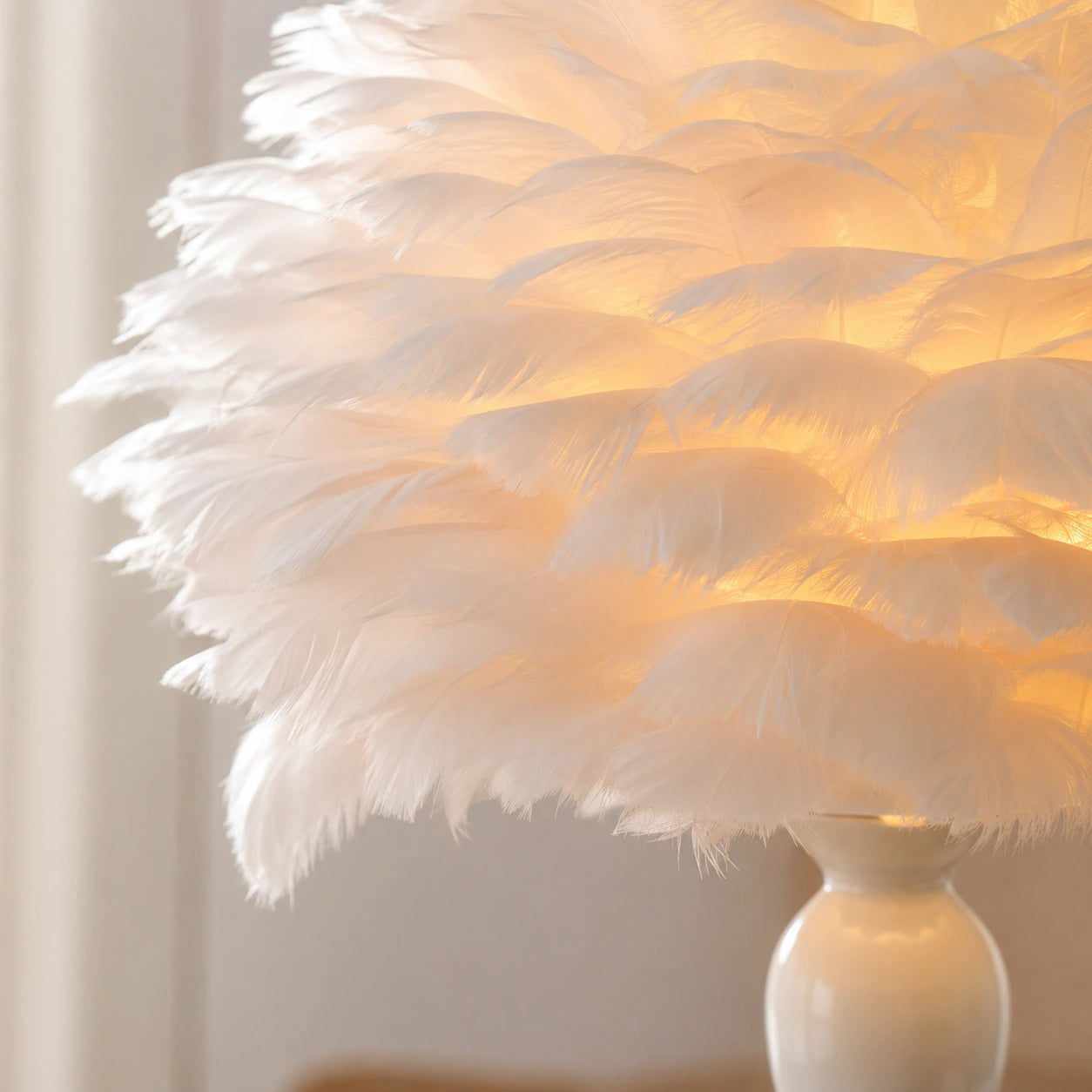 Lampe de Chevet Plume Blanche