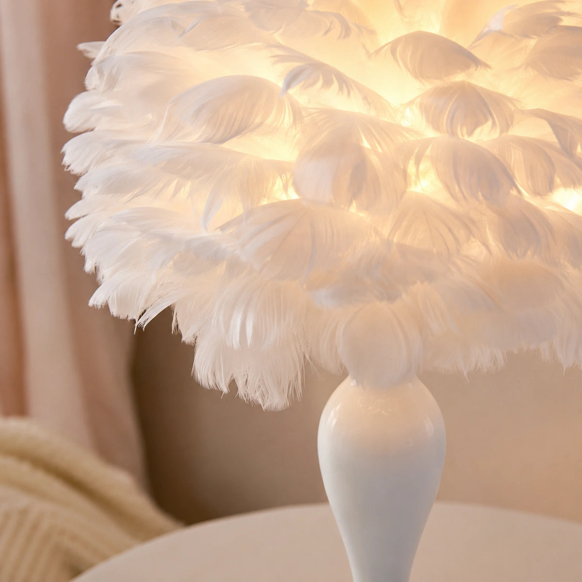 Lampe de Chevet Plume Blanche