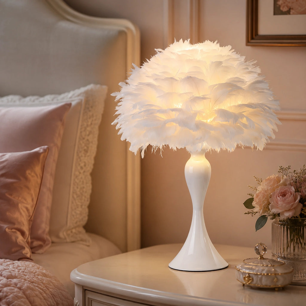 Lampe de Chevet Plume Blanche