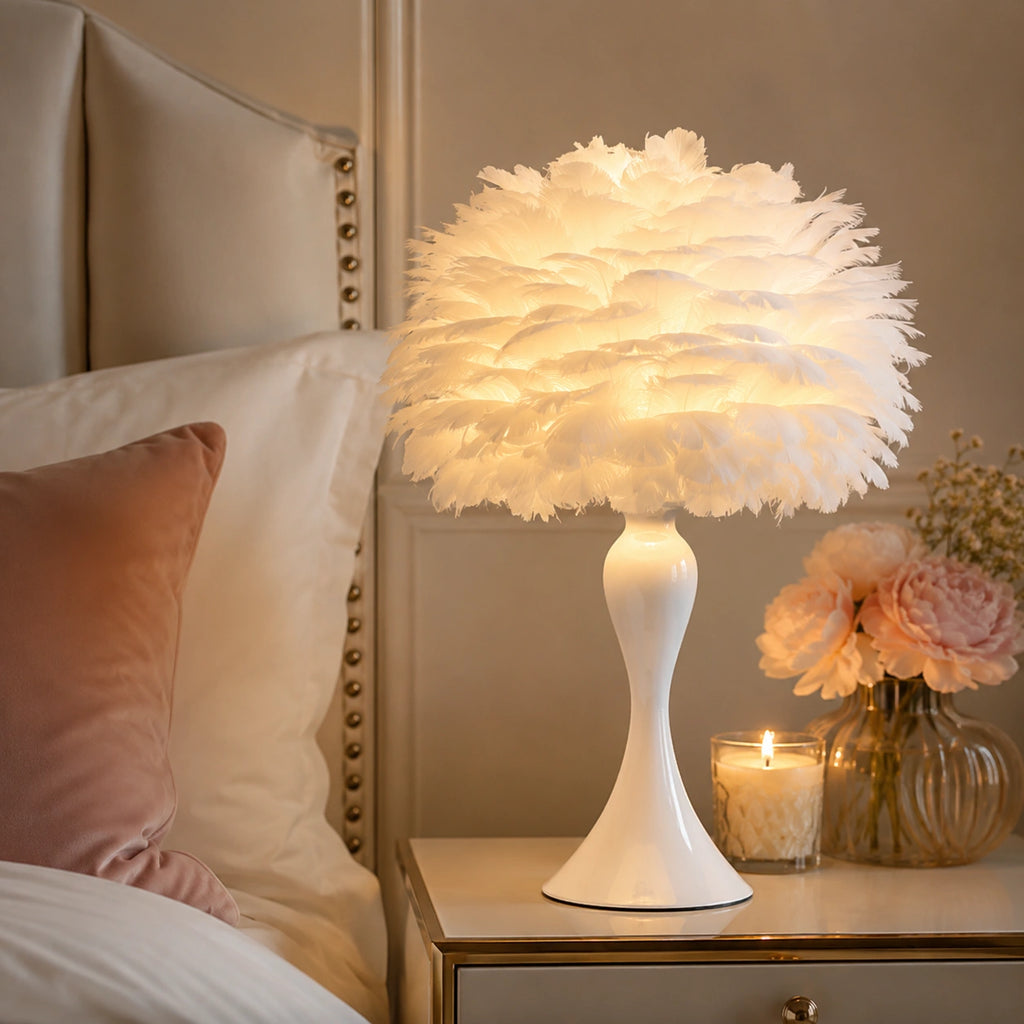 Lampe de Chevet Plume Blanche