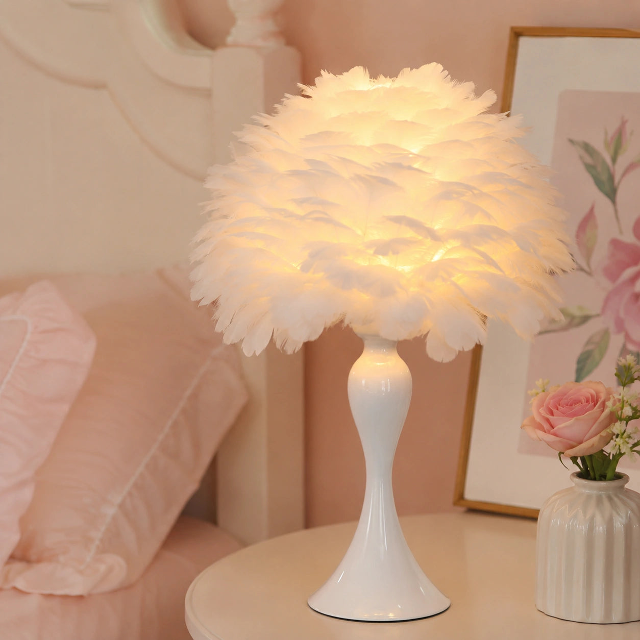 Lampe de Chevet Plume Blanche