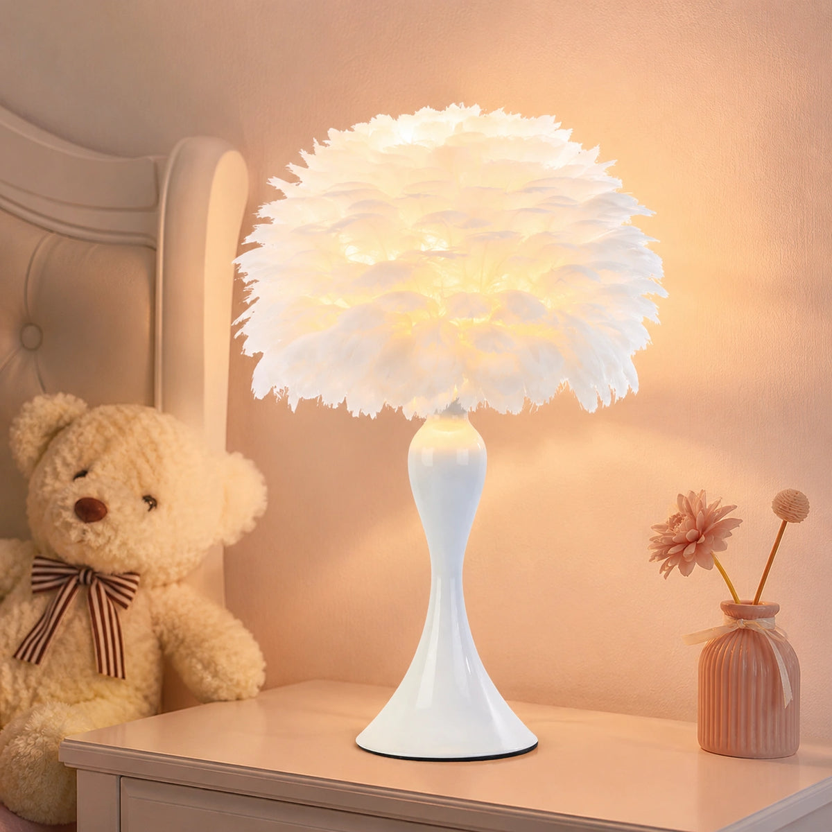 Lampe de Chevet Plume Blanche