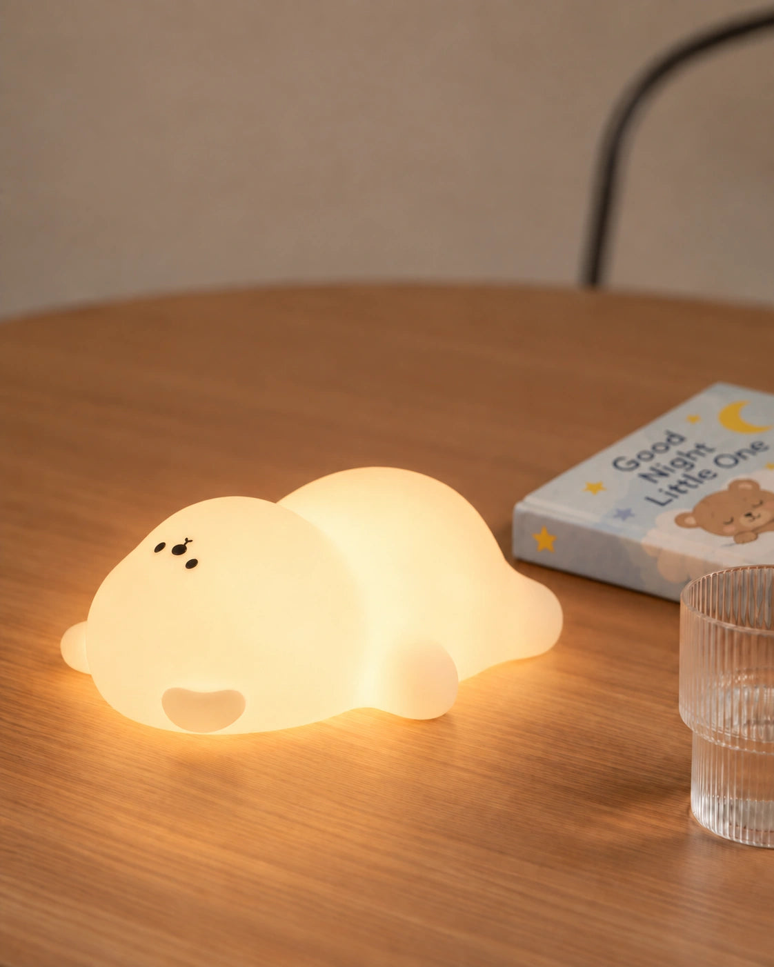 Lampe de chevet ourson blanc en silicone
