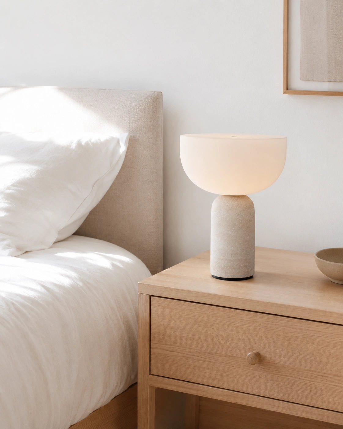 Lampe de chevet Marbre blanc Scandinave