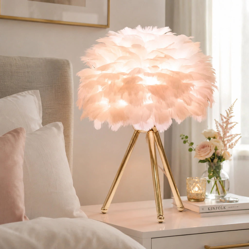 Lampe de chevet Originale à Plume LED