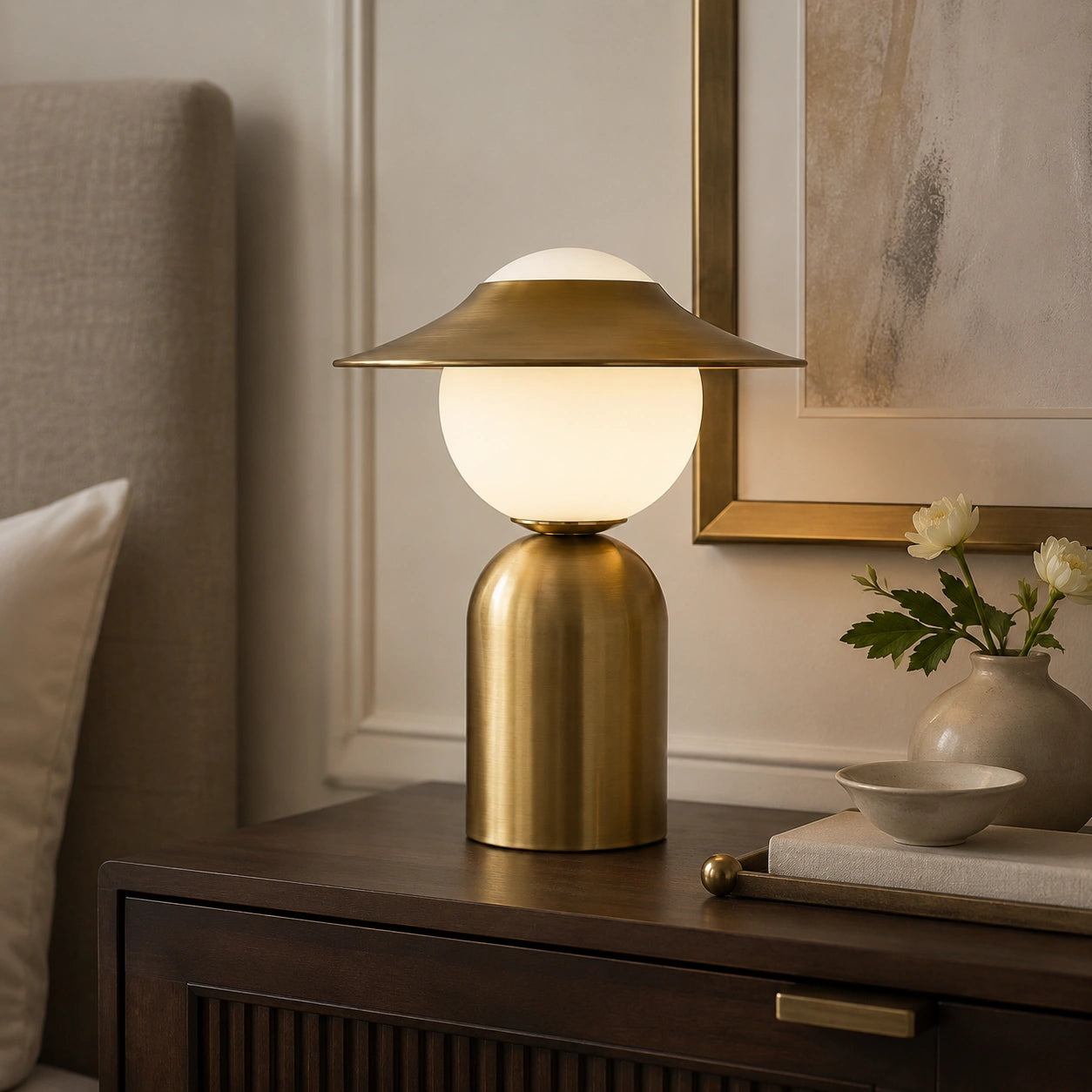 Lampe de chevet Métal Design Nordique Doré