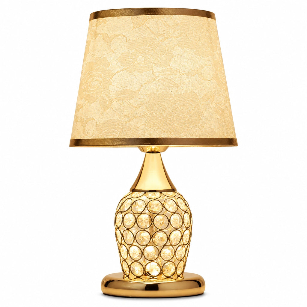 Lampe de chevet Cristal avec abat-jour Tissu