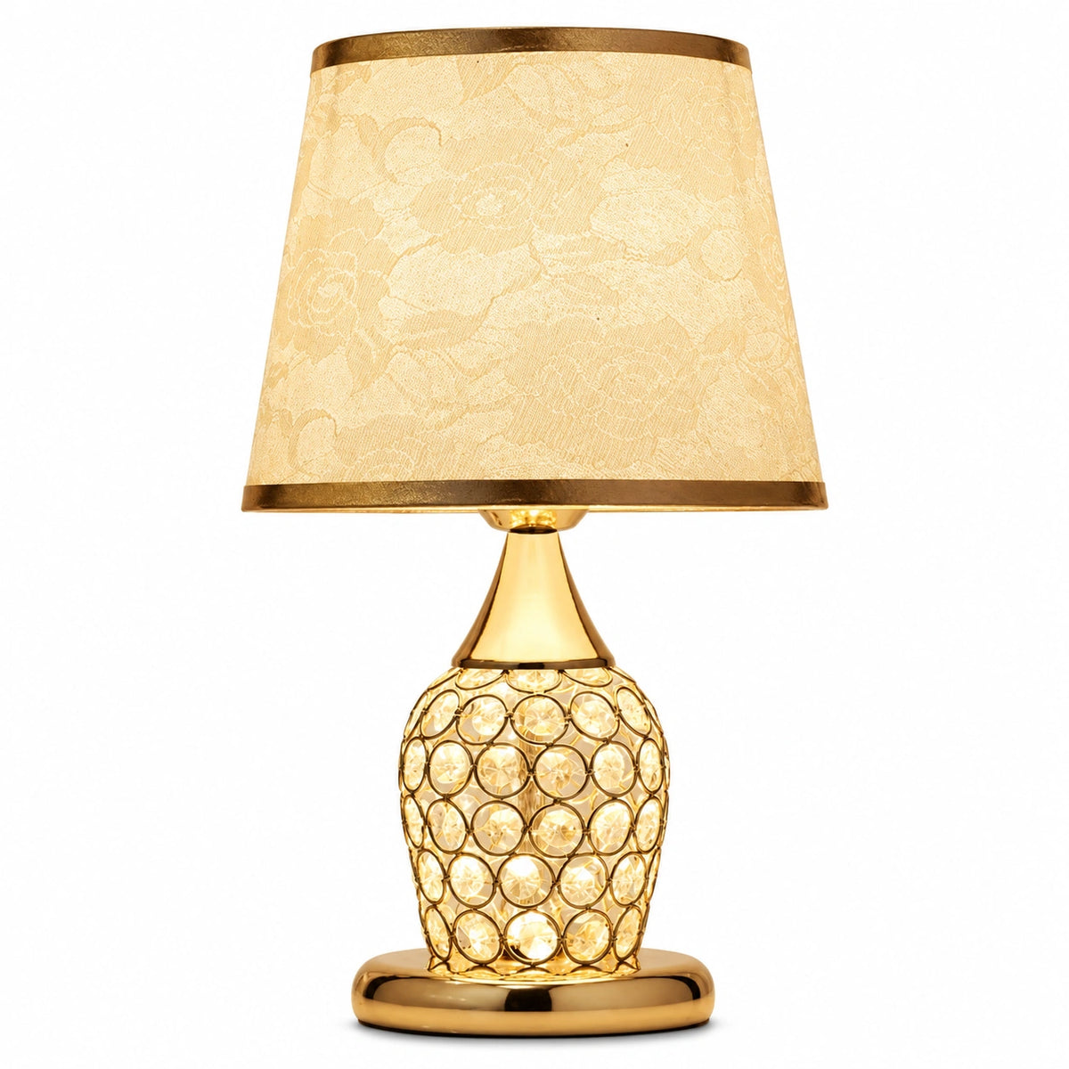 Lampe de chevet Cristal avec abat-jour Tissu