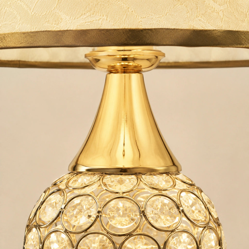 Lampe de chevet Cristal avec abat-jour Tissu