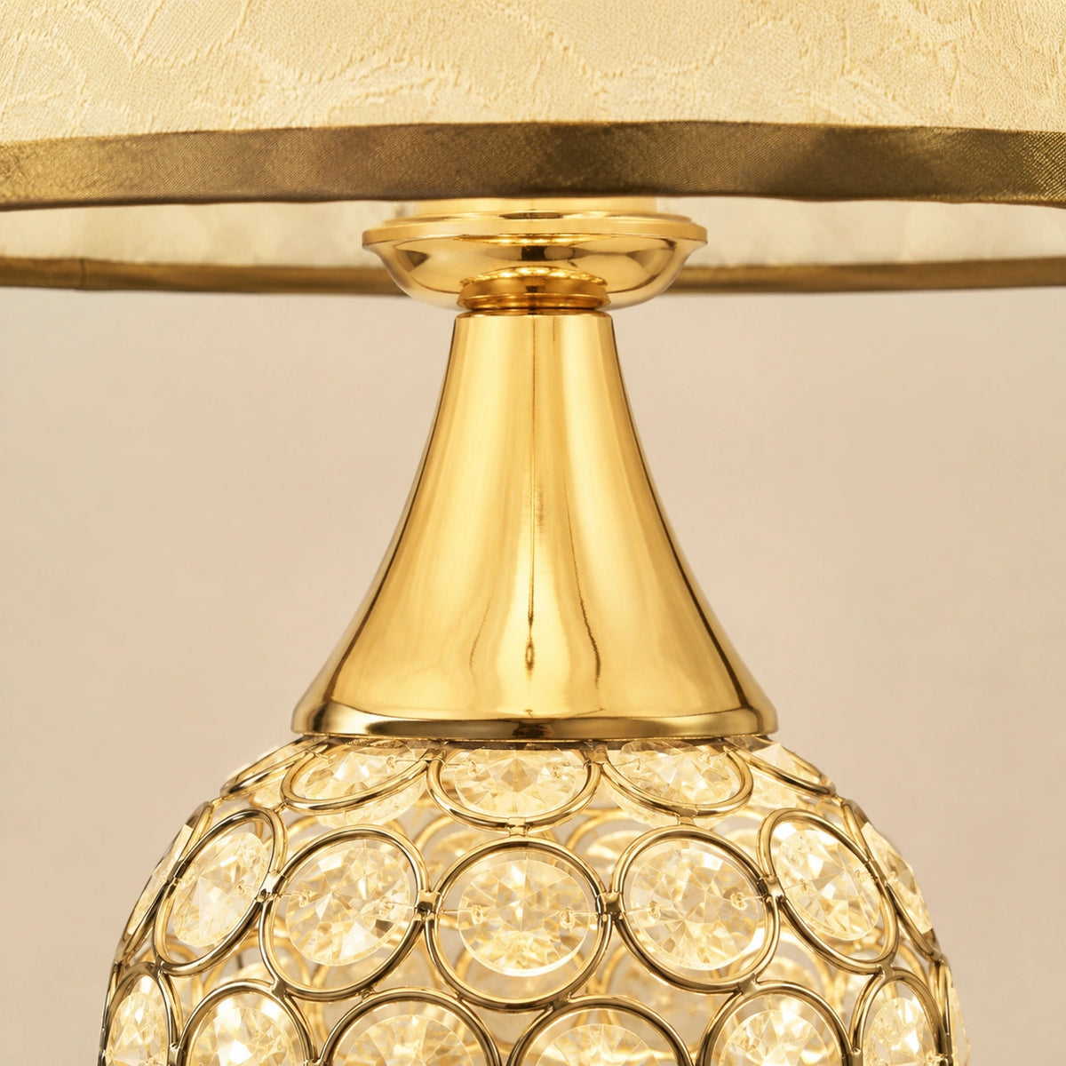 Lampe de chevet Cristal avec abat-jour Tissu
