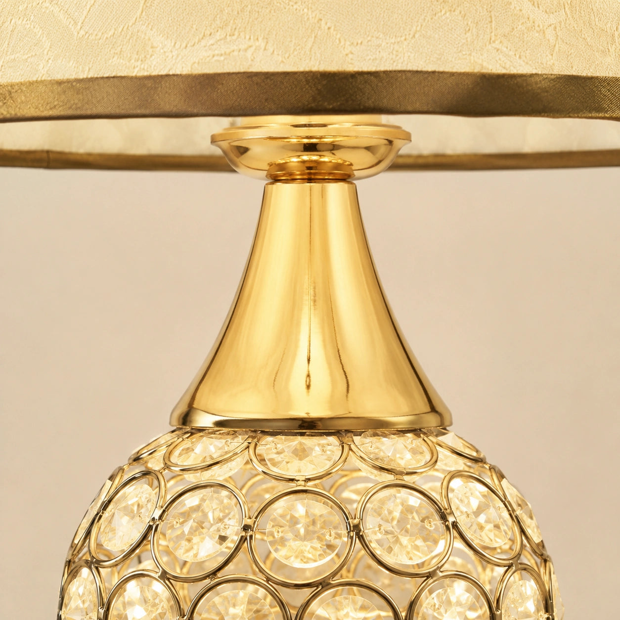 Lampe de chevet Cristal avec abat-jour Tissu