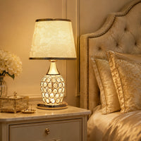 Lampe de chevet Cristal avec abat-jour Tissu