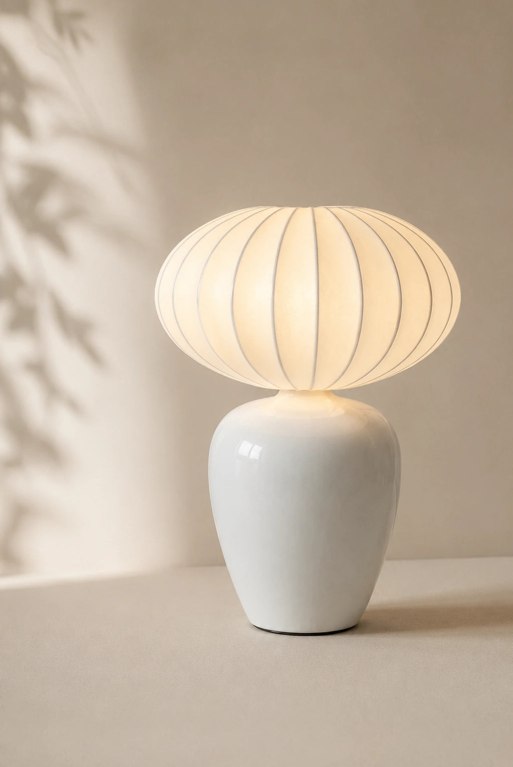 Lampe de chevet blanche en céramique