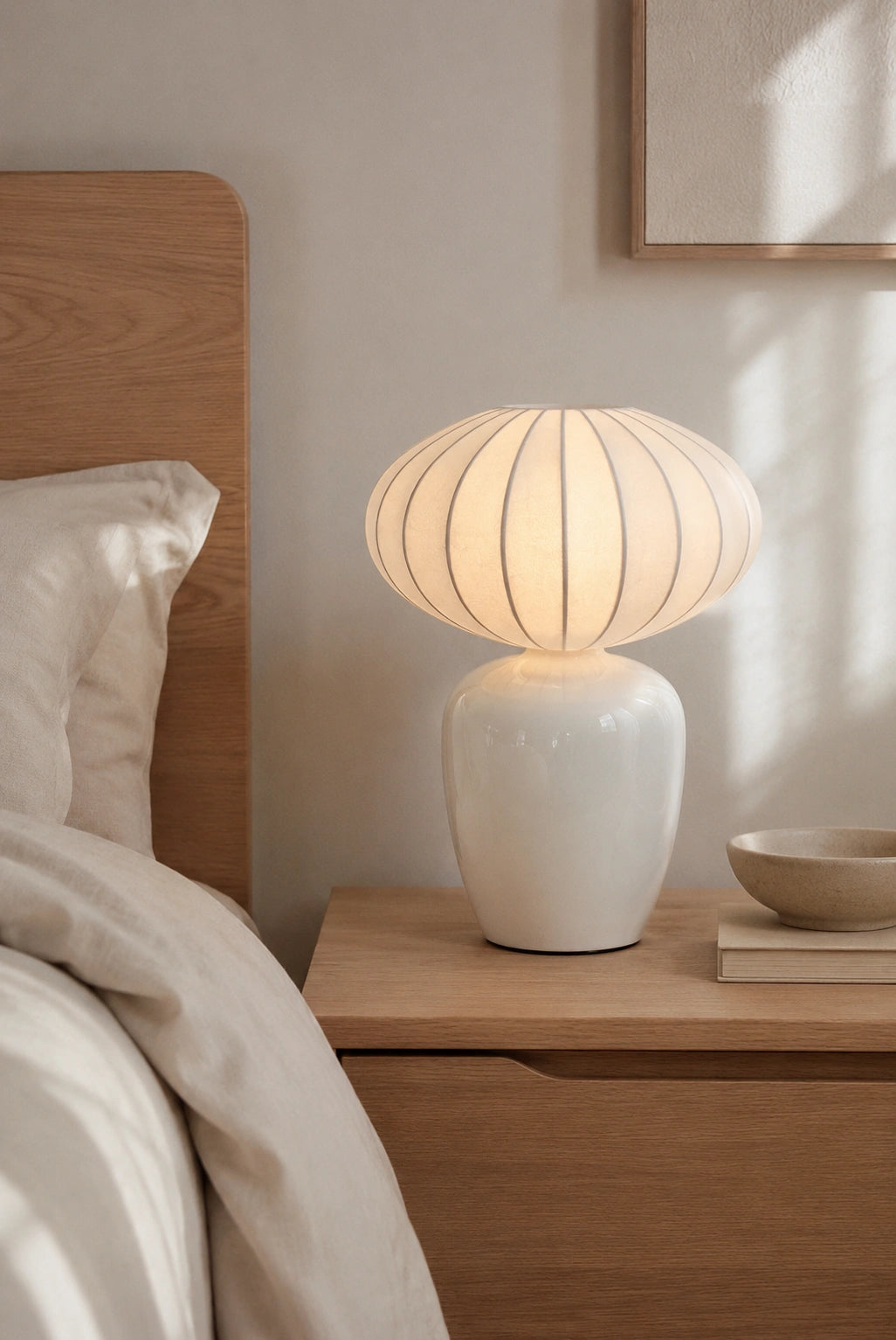 Lampe de chevet blanche en céramique