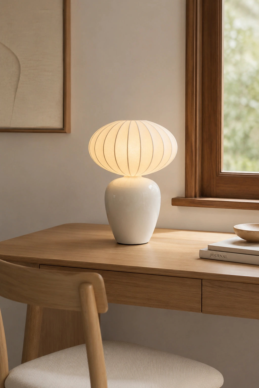 Lampe de chevet blanche en céramique