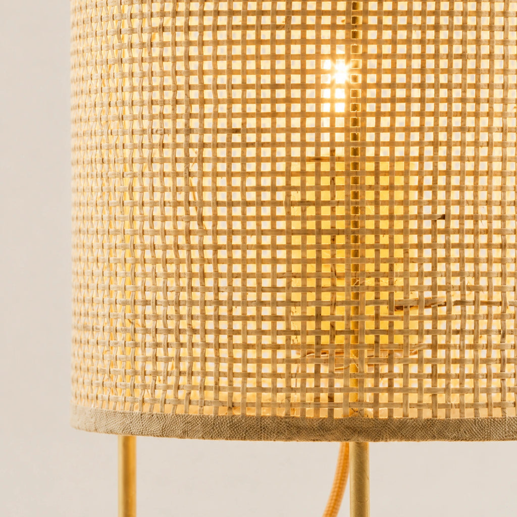 Lampe de chevet rotin trois pieds
