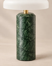 Lampe de chevet verte en marbre et détail dorée