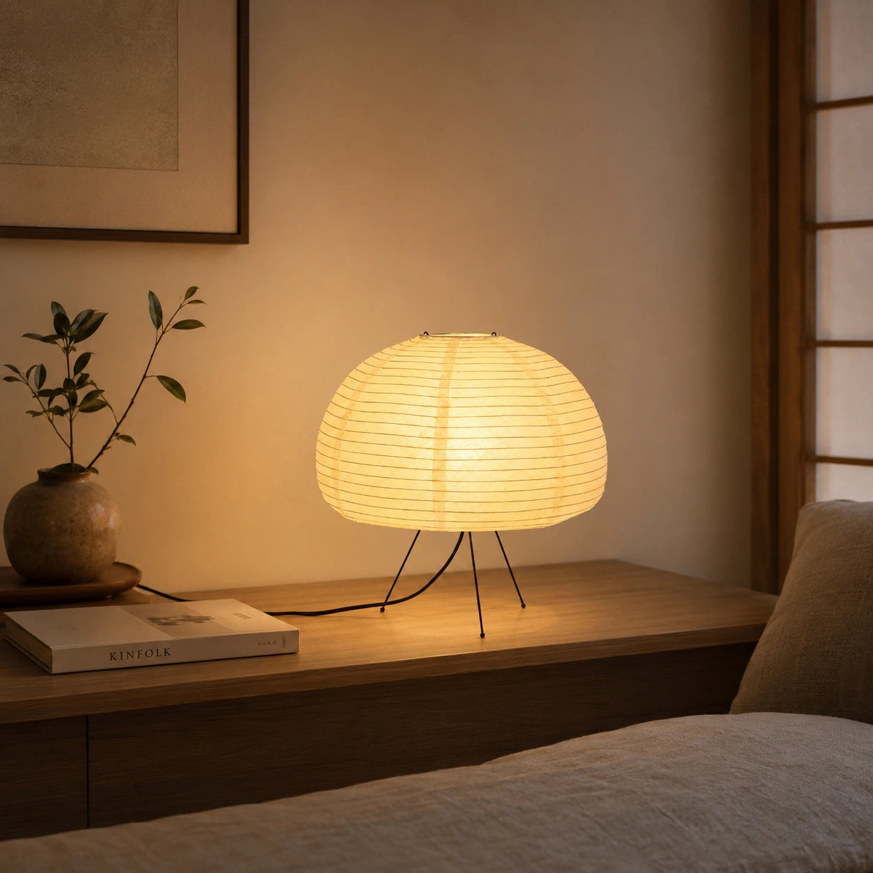 Lampe de chevet Japonaise papier