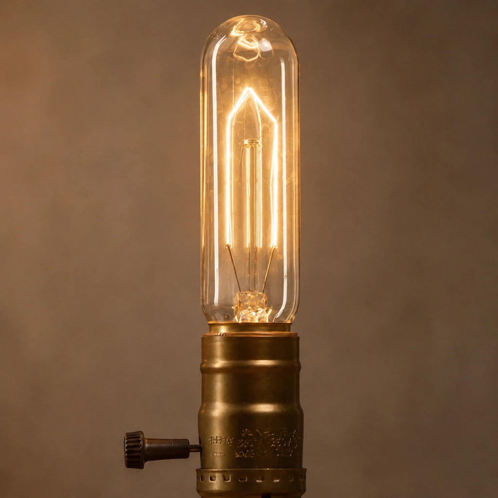 Lampe de chevet industrielle en bois