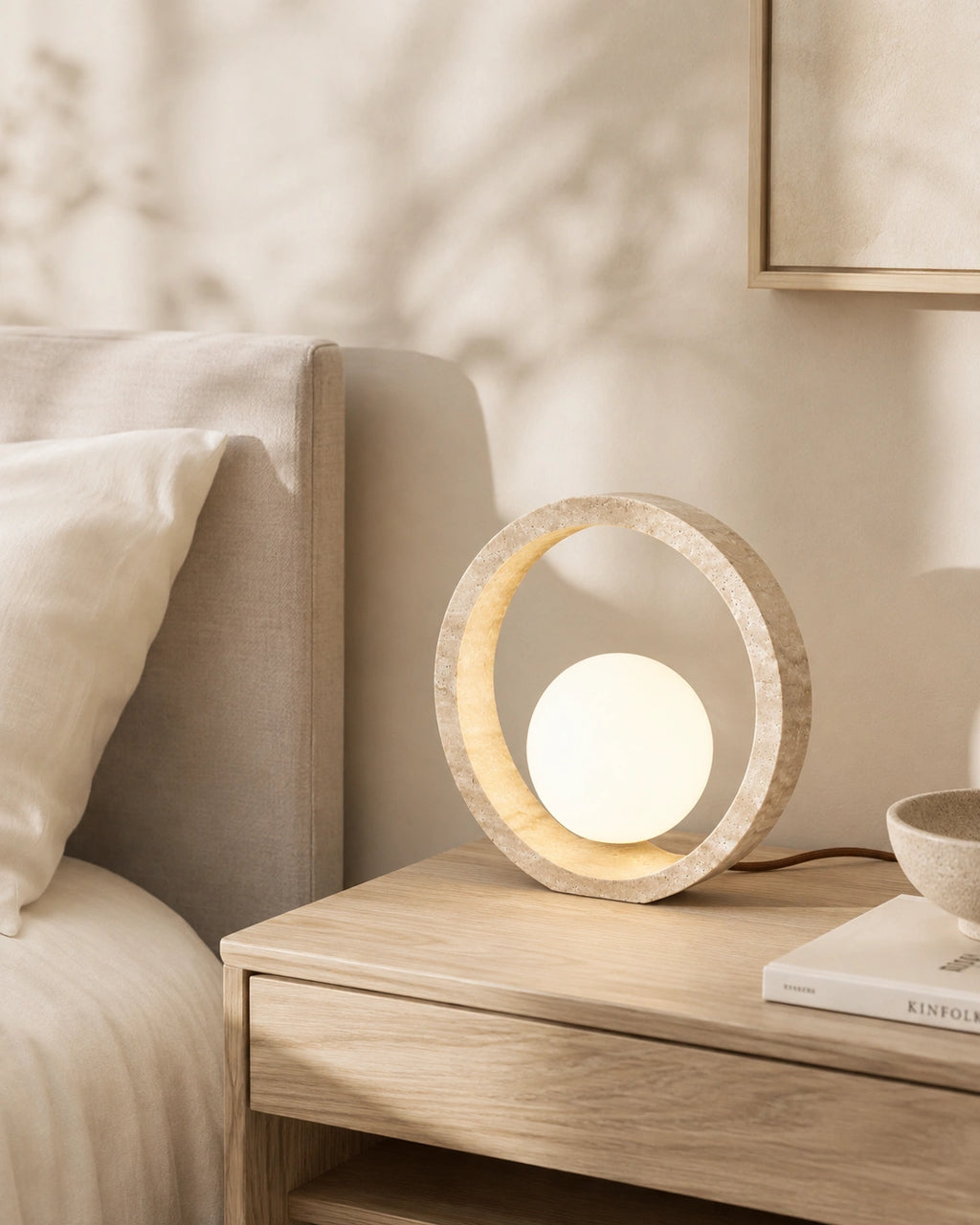 Lampe de Chevet Travertin Ronde
