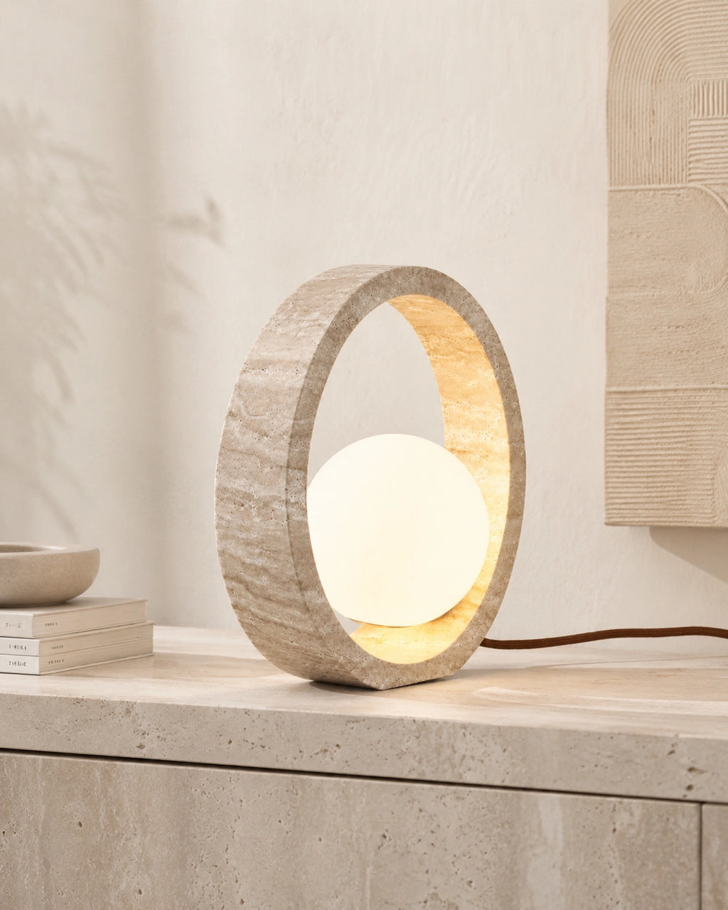 Lampe de Chevet Travertin Ronde