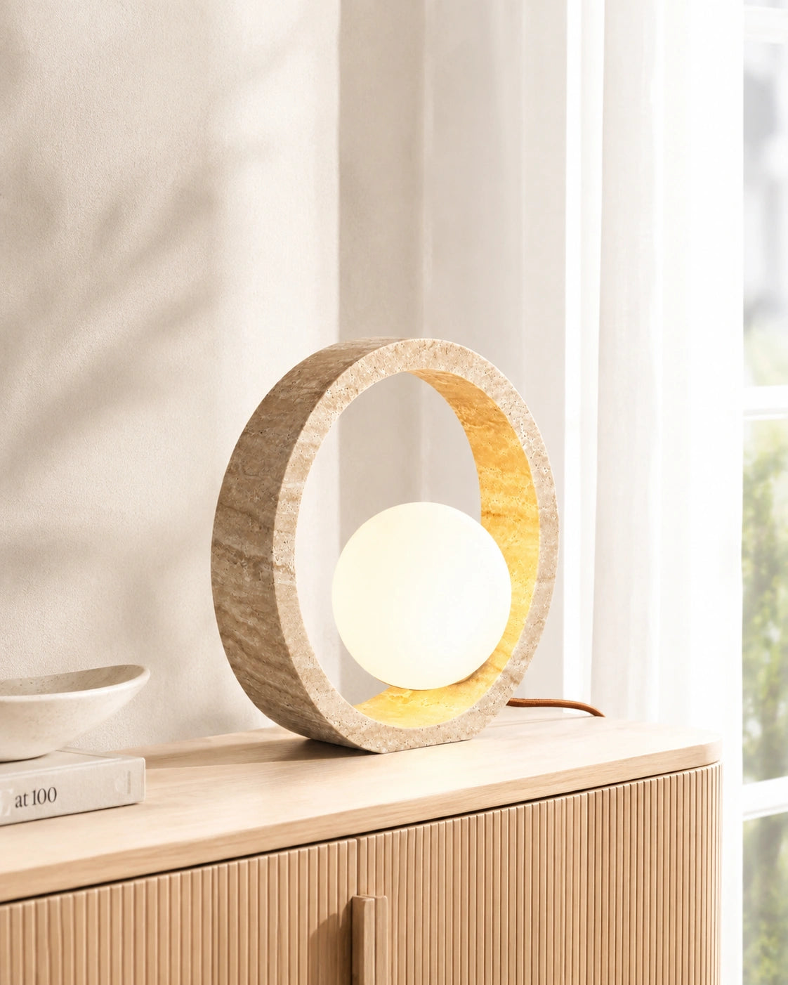 Lampe de Chevet Travertin Ronde