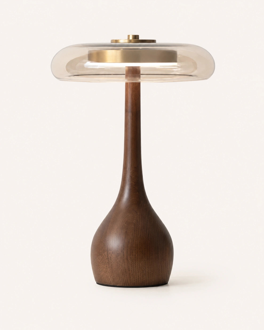 Lampe de chevet vintage en bois et verre