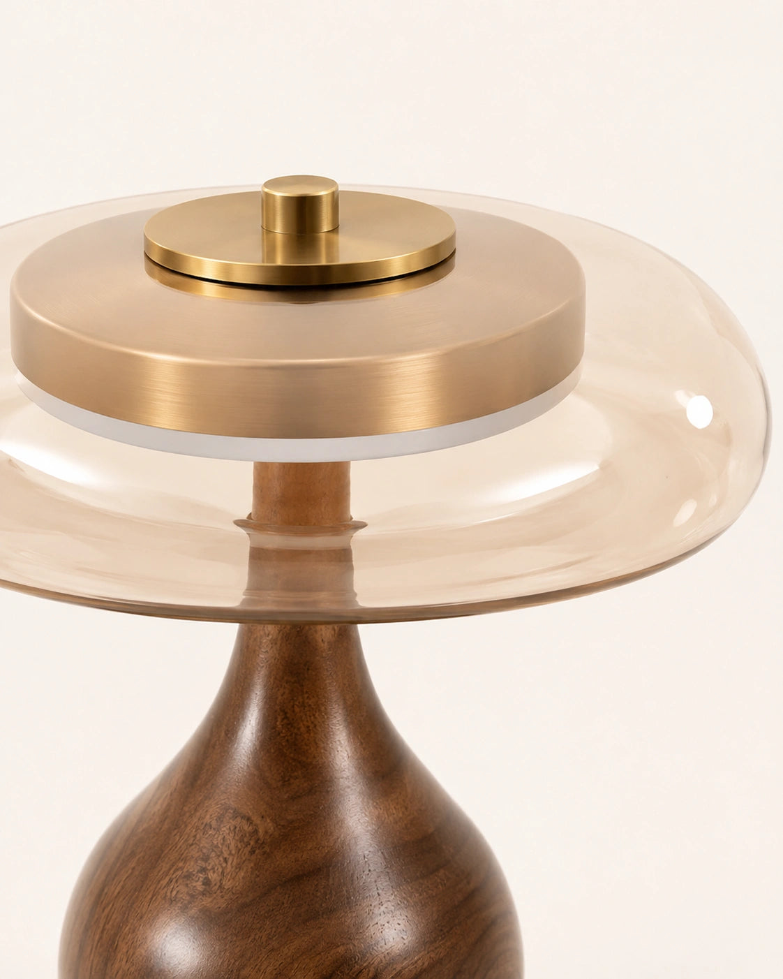 Lampe de chevet vintage en bois et verre