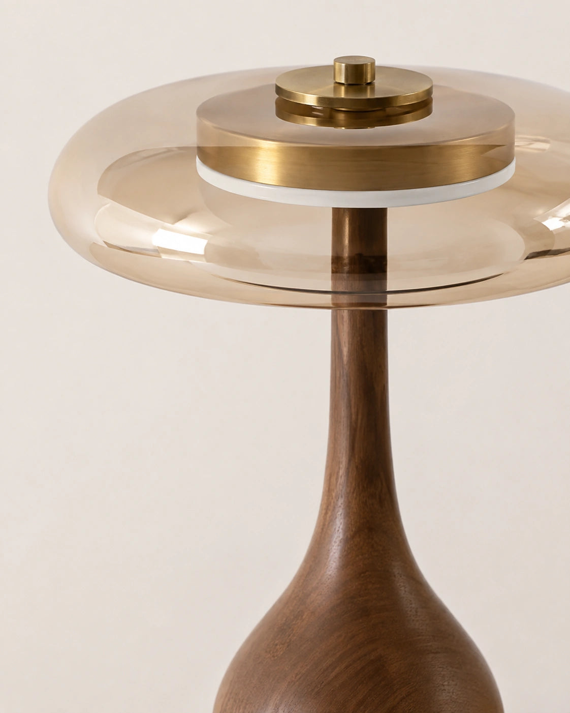 Lampe de chevet vintage en bois et verre