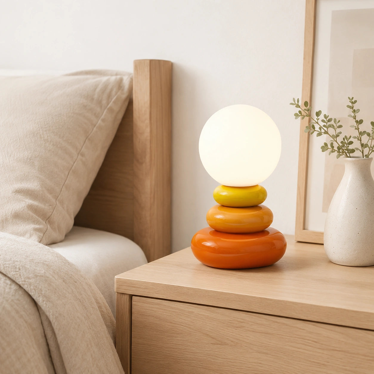 Lampe de chevet Scandinave Pierre Orange