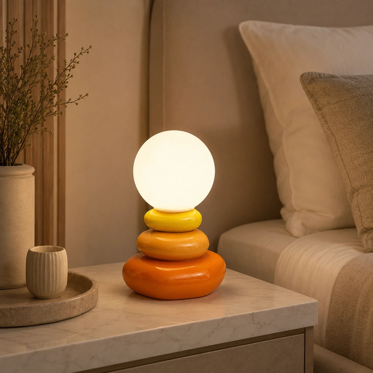Lampe de chevet Scandinave Pierre Orange
