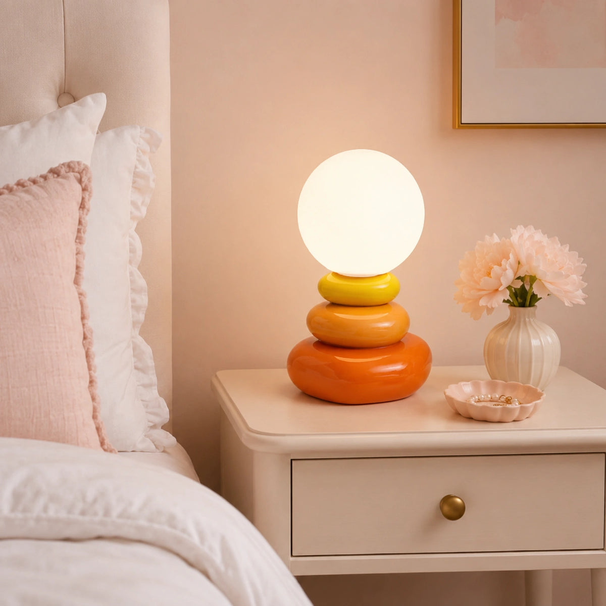 Lampe de chevet Scandinave Pierre Orange