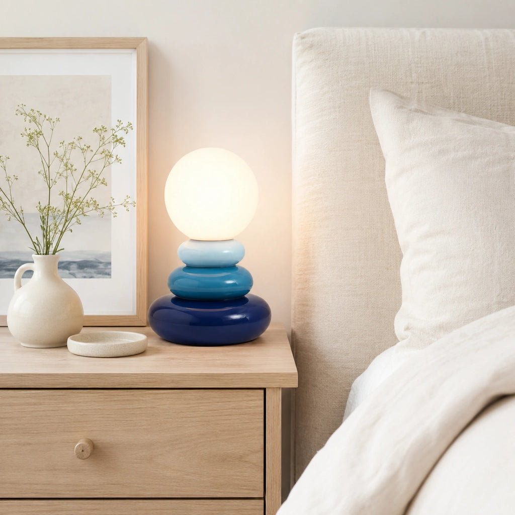Lampe de chevet Scandinave Pierre Bleue