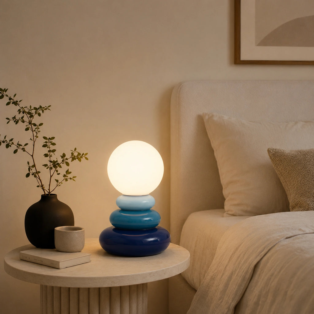 Lampe de chevet Scandinave Pierre Bleue