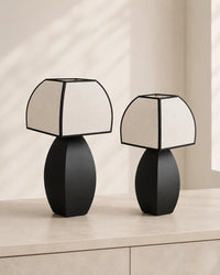 Lampe de chevet en fer noir japonaise