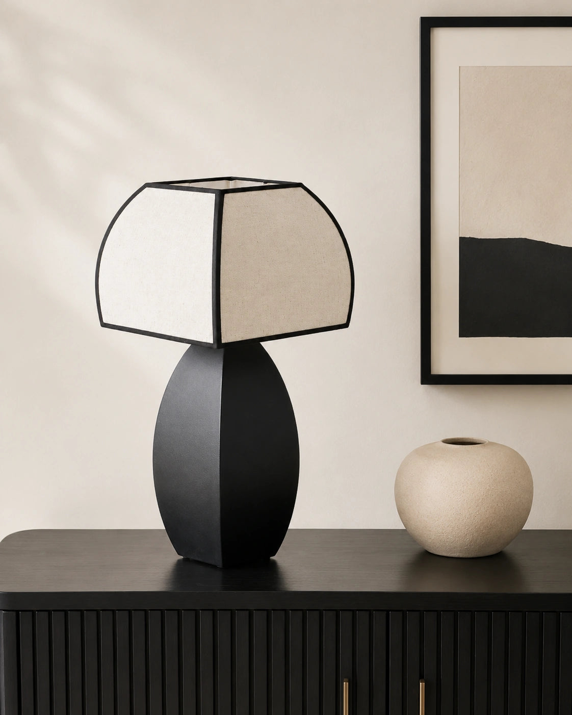 Lampe de chevet en fer noir japonaise