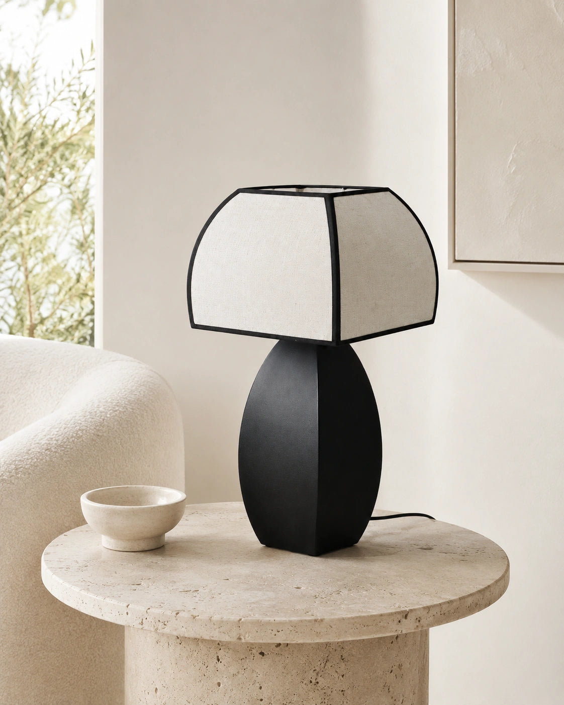 Lampe de chevet en fer noir japonaise