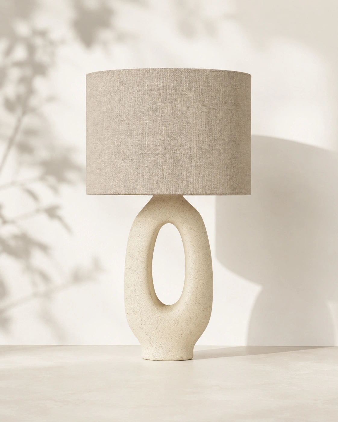 Lampe de chevet moderne beige ovale